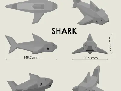 Shark 3D print model