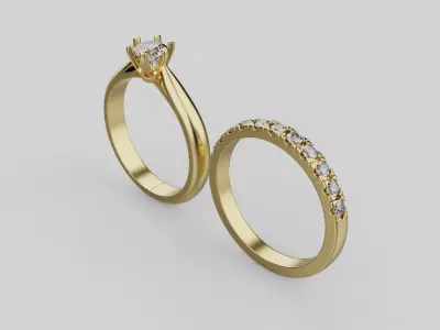 Wedding Rings 91333 3D print model