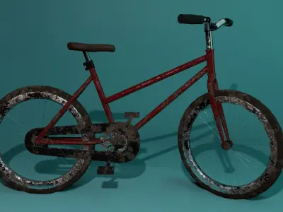 Gameready Low-poly Bike Free low-poly 3D model
