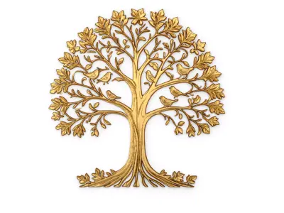 decor set wall panel wall tree relief mural CNC 47 3D model
