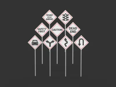 Traffic signs 3D model