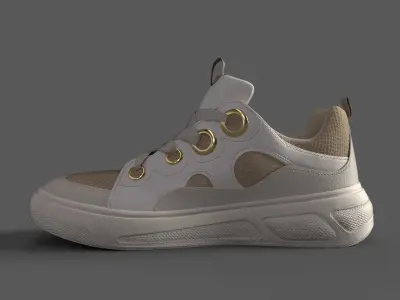 ASOS Duty Skate Sneakers-Beige Low-poly 3D model