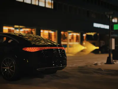 Night Street Snow Scene  3D model