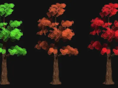 Low Poly Stylized Tree Pack Low-poly 3D model