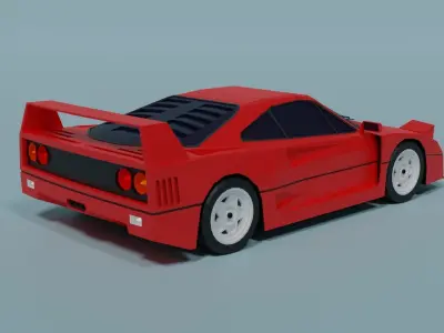 Ferrari F40 Low-poly 3D model