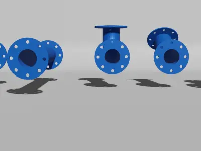 Water pipes and fittings Low-poly 3D model