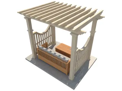 Pergola 6  Low-poly 3D model