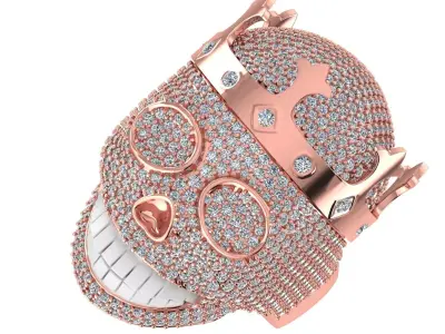 Skull ring 3D print model 3D print model