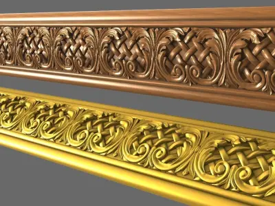 Moulding 3D ornamental model 3D print model