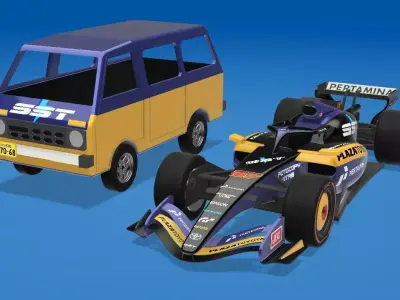 1985 Daihatsu Hijet Low-poly 3D model