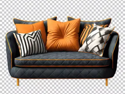 Modern Luxury Quilted Velvet Sofa 3D Model 3D model