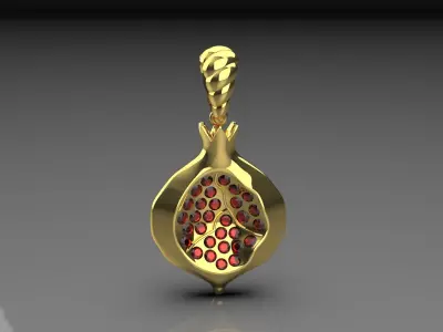 Pomegranate pendant jewelry jp0066 3D print model