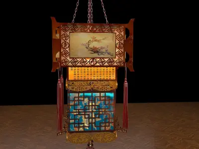 Chinese palace lantern  3D model 2