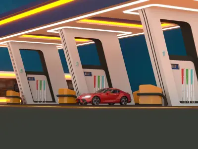 Gas Station 3D model