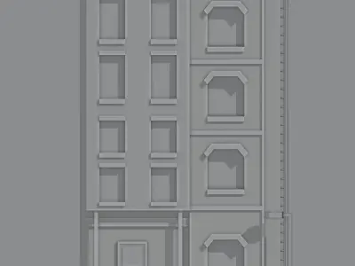 Low poly city building Game-ready Free low-poly 3D model
