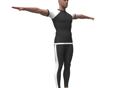 3d realistic man with clothing sport 3D model