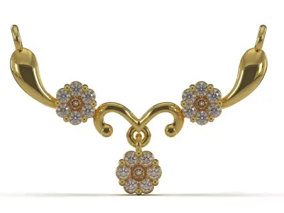 Floral Cluster Collar stl 3dm Pendant model jp0364 3D print model