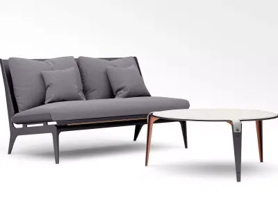 Gabriel Scott Boudoir Loveseat and Bardot Coffee table 3D model