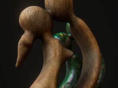 Statuette of a kissing couple 3D model