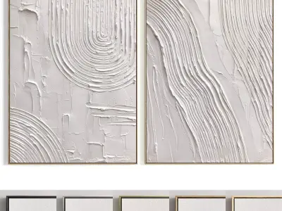 Plaster Two Photo Frame 447 Low-poly 3D model