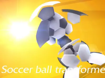 Soccer ball transformer Low-poly 3D model
