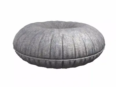 Buttoned Round Pillow 3D model