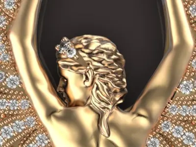 pendant and earrings magerit 3D print model