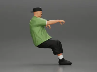 gangster in cap backwards with arm on window driving the car 3D print model