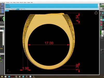 Luxury Horse Head Signet Ring 3D Model 4071 3D print model