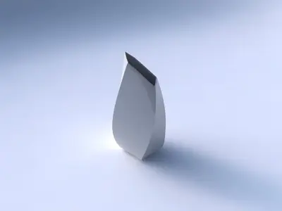 Vase twisted bent quadratic with bands 3D print model