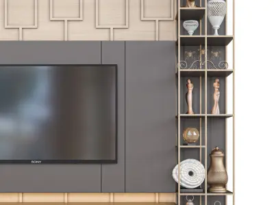 tv wall 27 3D model