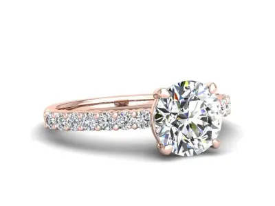 Engagement ring Alice round 3D print model