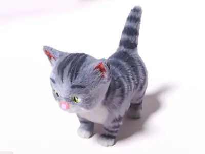Hair Fur Cute Cat  Low-poly 3D model
