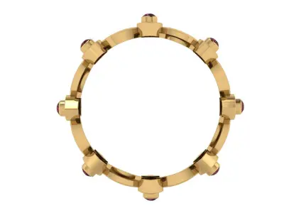 Band stone ring  36 3D print model