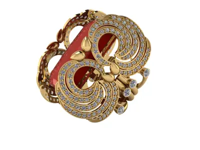 RED RUBY NEW DESIGN RING 3D PRINTABLE MODEL 3D print model