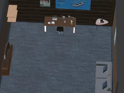 Full Equipment Workstation Room Low-poly 3D model