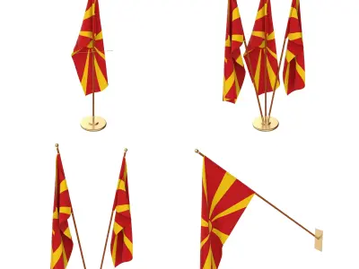 North Macedonia Flag Pack 3D model
