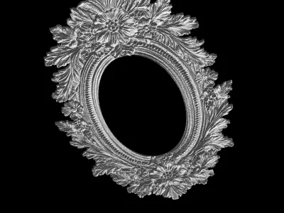 Classic 3D Floral Frame Sculpture 3D print model