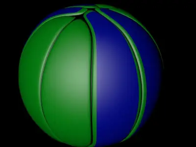 Basketball Green and Blue 3D model