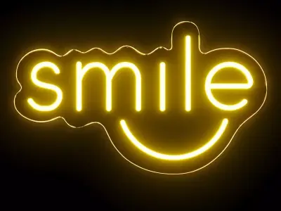 Smile Neon Sign 3D model
