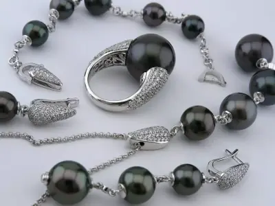 Classic Headset with Pearls 3D print model