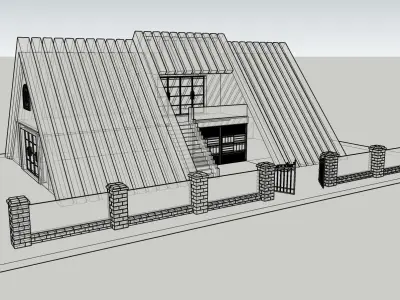 Village house Low-poly 3D model