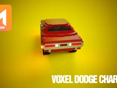 Voxel Dodge Low-poly 3D model