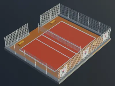 Volleyball Stadium - South Korea Low-poly 3D model
