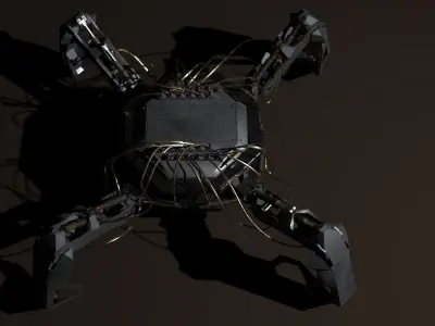 Hydraulic spider Low-poly 3D model