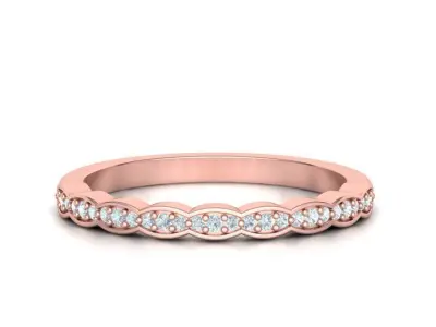 Vintage Diamond Wedding Band printable 3dmodel 3D print model