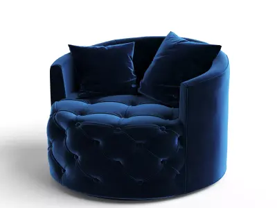  Contemporary Upholstered Tufted  3D model