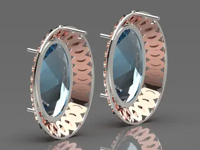 gemstone gold earring ge0004 3D print model