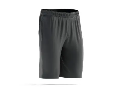 Black Sport Shorts - mens soccer short pants 3D model
