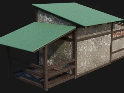 Medieval Houses 53- 4K Textures Game Ready Low-poly 3D model